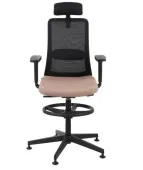 Wysoki fotel NICO BS HD RB Grospol ergonomiczny fotel z zagłówkiem