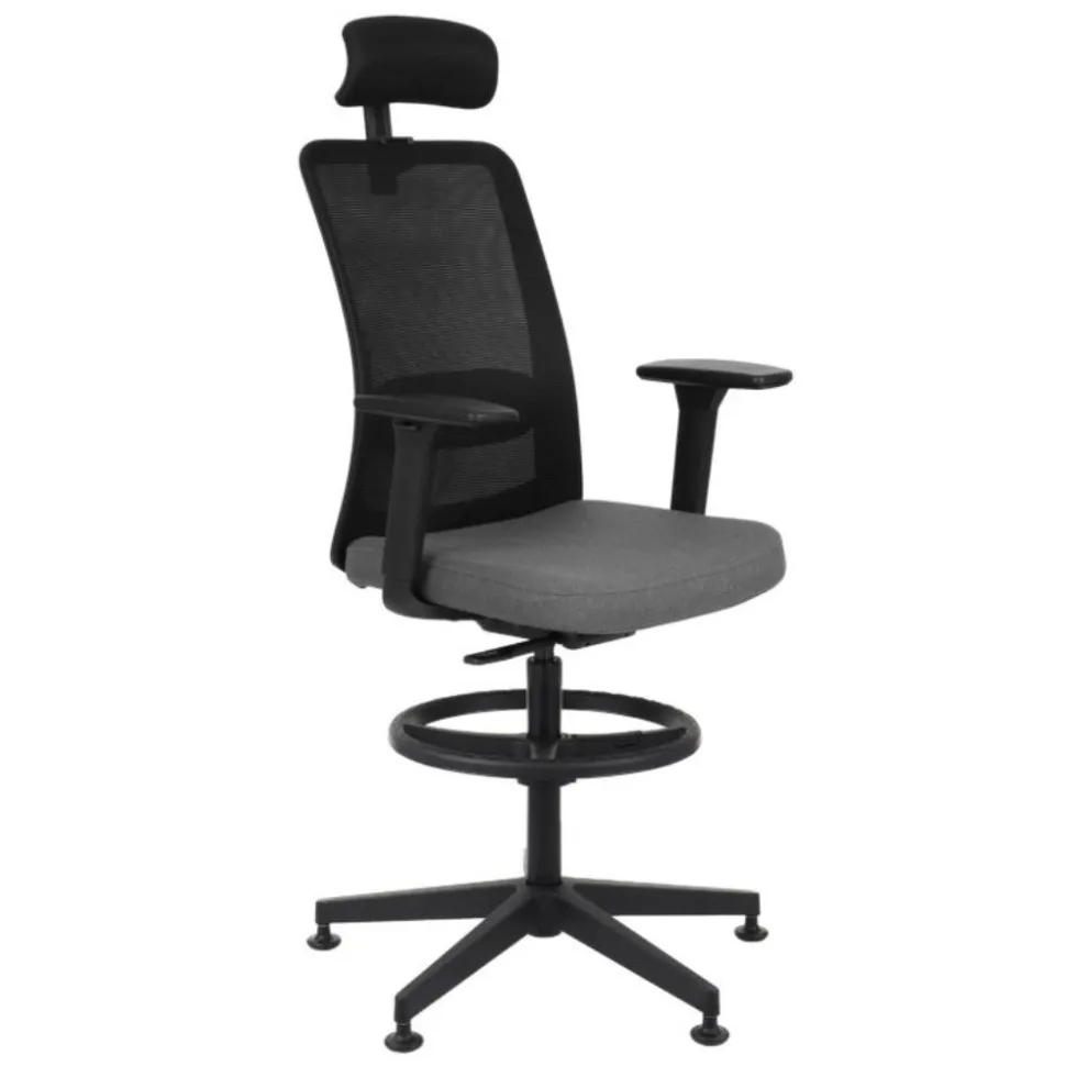 Wysoki fotel NICO BS HD RB Grospol ergonomiczny fotel z zagłówkiem