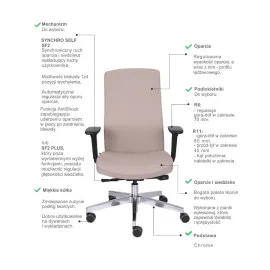 Krzesło biurowe TEAM PRO Chrome Grospol