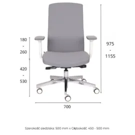 Krzesło biurowe TEAM PRO W chrome Grospol