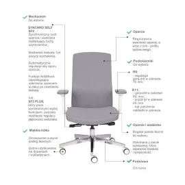 Krzesło biurowe TEAM PRO W chrome Grospol