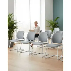 Krzesło ASPEN V WT Grospol – białe krzesło konferencyjne na płozie