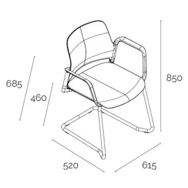 Krzesło ASPEN V WT ARM Grospol – białe krzesło konferencyjne na płozie