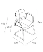 Krzesło ASPEN V WT ARM Grospol – białe krzesło konferencyjne na płozie