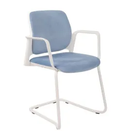 Krzesło ASPEN V WT ARM Grospol – białe krzesło konferencyjne na płozie