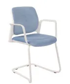 Krzesło ASPEN V WT ARM Grospol – białe krzesło konferencyjne na płozie