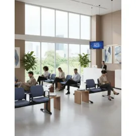 Ławka ASPEN-2 BT ARM nowoczesna ławka do poczekalni z podłokietnikami