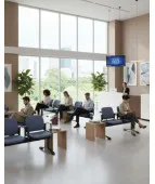 Ławka ASPEN-2 BT ARM nowoczesna ławka do poczekalni z podłokietnikami