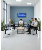 Ławka ASPEN-3 BT ARM nowoczesna ławka do poczekalni z podłokietnikami