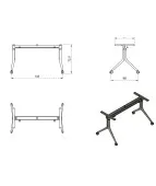 Biały czarny stelaż składany CARL na kółkach Unique