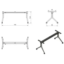 Biały czarny stelaż składany CARL na kółkach Unique