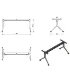 Biały czarny stelaż składany CARL na kółkach Unique