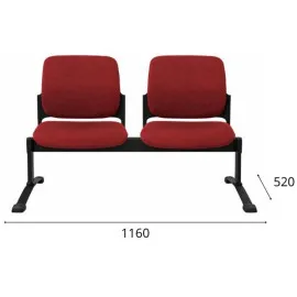 Ławka ASPEN-2 BT Grospol nowoczesna ławka do poczekalni z podłokietnikami