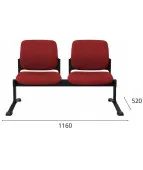 Ławka ASPEN-2 BT Grospol nowoczesna ławka do poczekalni z podłokietnikami