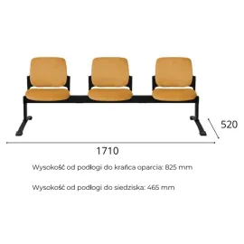 Ławka ASPEN-3 BT Grospol nowoczesna ławka do poczekalni do przychodni