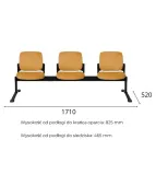 Ławka ASPEN-3 BT Grospol nowoczesna ławka do poczekalni do przychodni