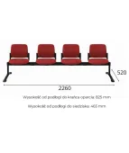 Ławka ASPEN-4 BT Grospol nowoczesna ławka do poczekalni do przychodni
