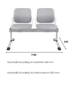 Ławka ASPEN-2 WT Grospol biała ławka do poczekalni