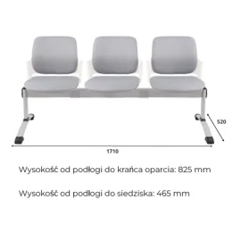 Ławka ASPEN-3 WT Grospol biała ławka do poczekalni do przychodni