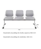 Ławka ASPEN-3 WT Grospol biała ławka do poczekalni do przychodni
