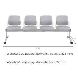 Ławka ASPEN-4 WT Grospol biała ławka do poczekalni do przychodni