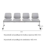Ławka ASPEN-4 WT Grospol biała ławka do poczekalni do przychodni
