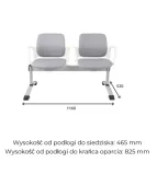 Ławka ASPEN-2 WT ARM Grospol biała ławka do poczekalni