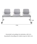 Ławka ASPEN-3 WT ARM Grospol biała ławka do poczekalni do przychodni