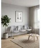 Ławka ASPEN-3 WT ARM Grospol biała ławka do poczekalni do przychodni