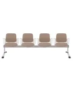 Ławka ASPEN-4 WT ARM Grospol biała ławka do poczekalni z podłokietnikami