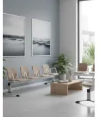 Ławka ASPEN-4 WT ARM Grospol biała ławka do poczekalni z podłokietnikami