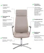 Fotel konferencyjny MOON Wood HD CF – drewniany, ergonomiczny design