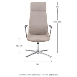 Fotel konferencyjny MOON Wood HD CF – drewniany, ergonomiczny design