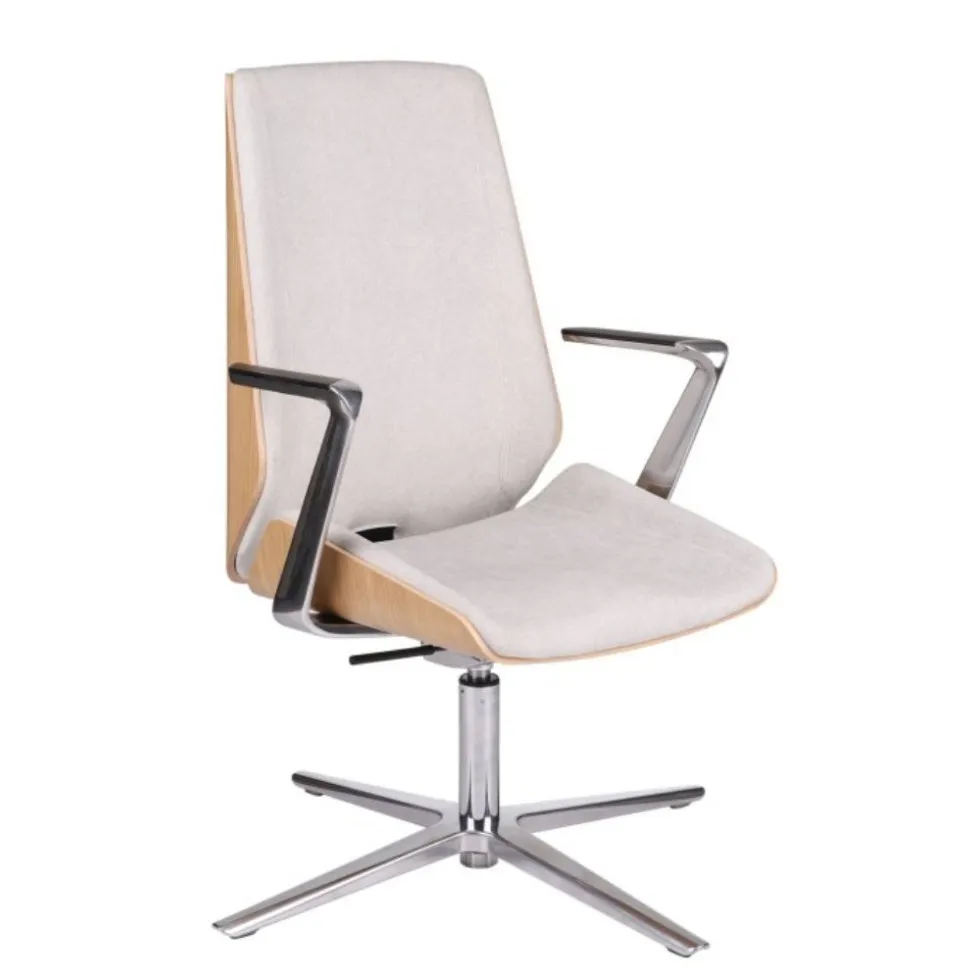 Fotel konferencyjny MOON Wood CF Grospol fornir dębowy