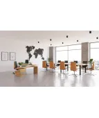 Fotel konferencyjny MOON Wood CF Grospol fornir dębowy