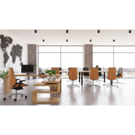 Fotel konferencyjny MOON Wood CF HD Grospol fornir dębowy