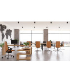 Fotel konferencyjny MOON Wood CF HD Grospol fornir dębowy