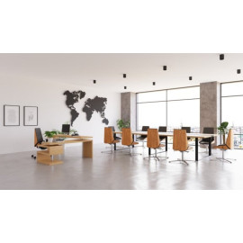 Fotel konferencyjny MOON Wood CF HD Grospol fornir dębowy