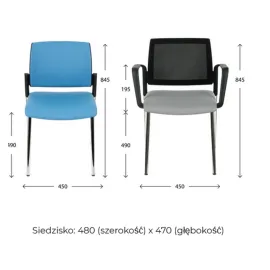 Nowoczesne krzesło konferencyjne SET NET ARM chrome
