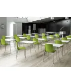 Nowoczesne krzesło ARI plastikowe z chromowanym stelażem