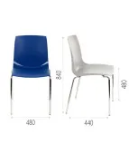 Nowoczesne krzesło ARI plastikowe z chromowanym stelażem