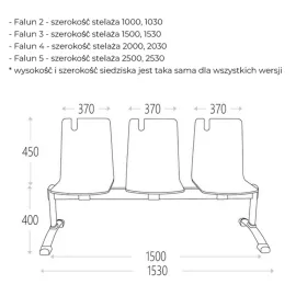 Ławka FALUN WOOD - 2-, 3-, 4- lub 5-osobowa Grospol do poczekalni