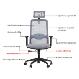Ergonomiczne krzesło biurowe WISTER Stema