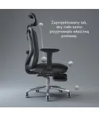 Fotel ergonomiczny ANGEL biurowy obrotowy eurOpa plus z podnóżkiem
