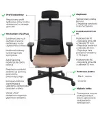 Fotel biurowy NICO BS HD Grospol ergonomiczny fotel z zagłówkiem
