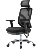 Fotel biurowy ANGEL Jokasta czarny – ergonomiczny z zagłówkiem