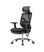 Fotel biurowy ANGEL Jokasta czarny – ergonomiczny z zagłówkiem