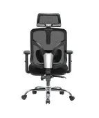 Fotel biurowy ANGEL Jokasta czarny – ergonomiczny z zagłówkiem