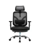 Fotel biurowy ANGEL Jokasta czarny – ergonomiczny z zagłówkiem