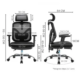 Fotel biurowy ANGEL Jokasta czarny – ergonomiczny z zagłówkiem